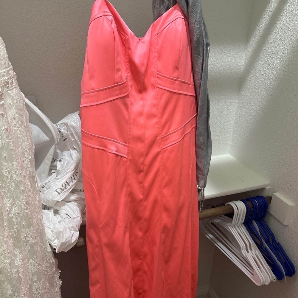 Pink strapless dress